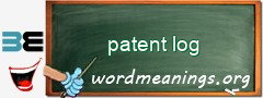 WordMeaning blackboard for patent log